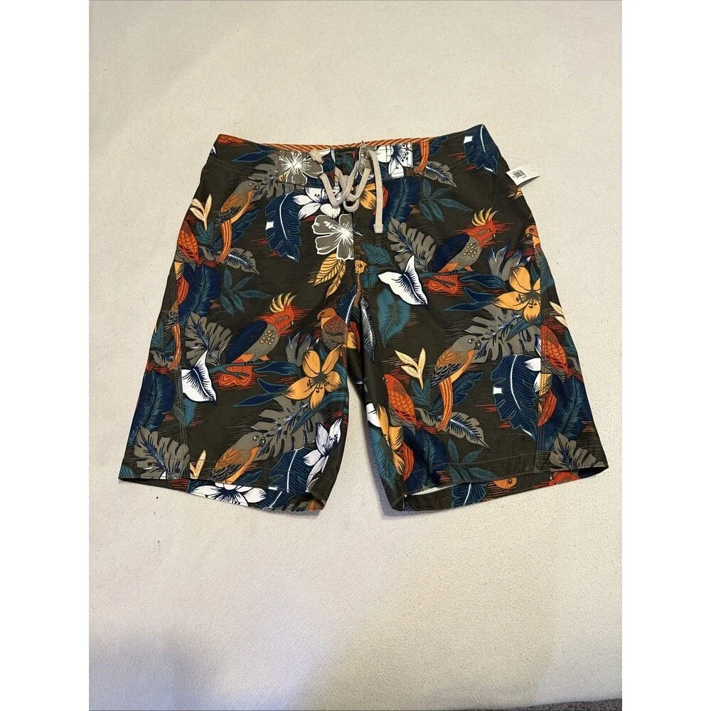 Old Navy Tropical Bird Swim Trunks Shorts Water Men's Medium